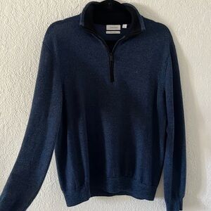 Calvin Klein Men’s Italian Merino Wool Quarter Zip Sweater